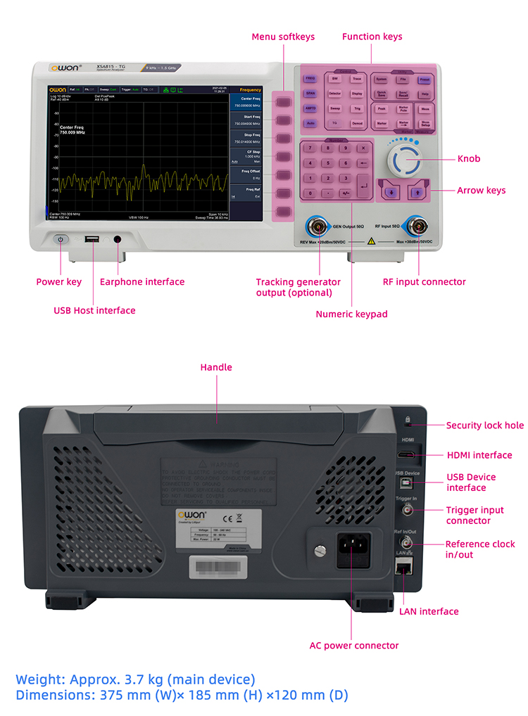 Portable Spectrum Analyzer 9kH - đánh giá và giá Spectrum Analyzer Tracking Generator 1.5Ghz